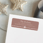 Spice | Modern Bow Simple Minimal Return Address<br><div class="desc">Sweet and simple return address labels feature a minimalist layout that's perfect for your Christmas holiday greetings or all year long. Customise with your family name and address in clean,  classic serif typeface on a soft earth tone terracotta background. A petite bow across the top completes the design.</div>