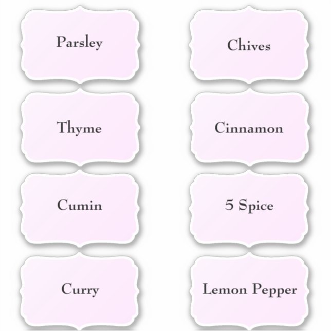 Spice Rack Waterproof Elegant Black Pantry Labels (Front)