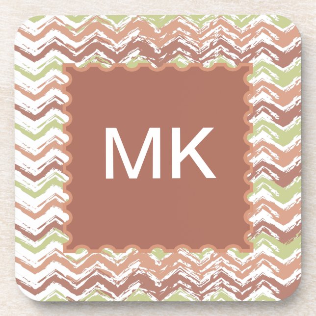Spice Scribble Chevron ZigZag Coaster (Front)