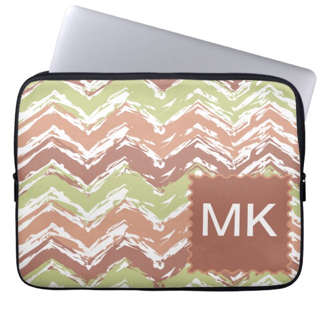 Spice Scribble Chevron ZigZag Laptop Sleeve (Front)