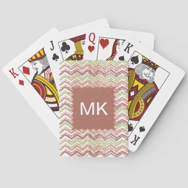 Spice Scribble Chevron ZigZag Playing Cards (Back)