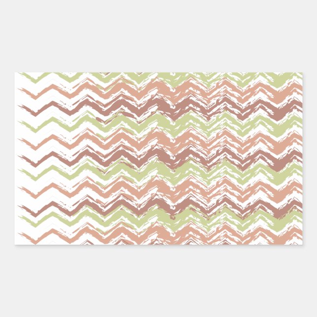 Spice Scribble Chevron ZigZag Rectangular Sticker (Front)
