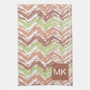 Spice Scribble Chevron ZigZag Tea Towel