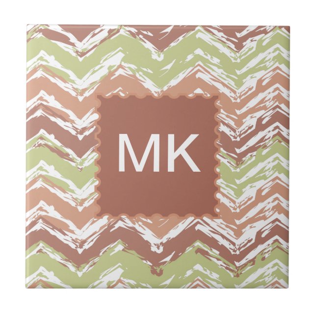 Spice Scribble Chevron ZigZag Tile (Front)