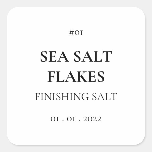 Spice Seasoning Cooking Pantry Modern Label (Front)