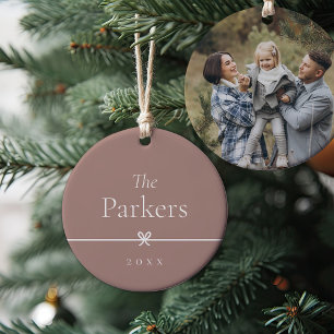 Spice   Simple Minimal Bow Photo Ceramic Tree Decoration