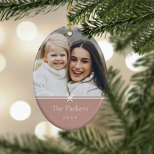 Spice   Simple Minimal Bow Photo Ceramic Tree Decoration