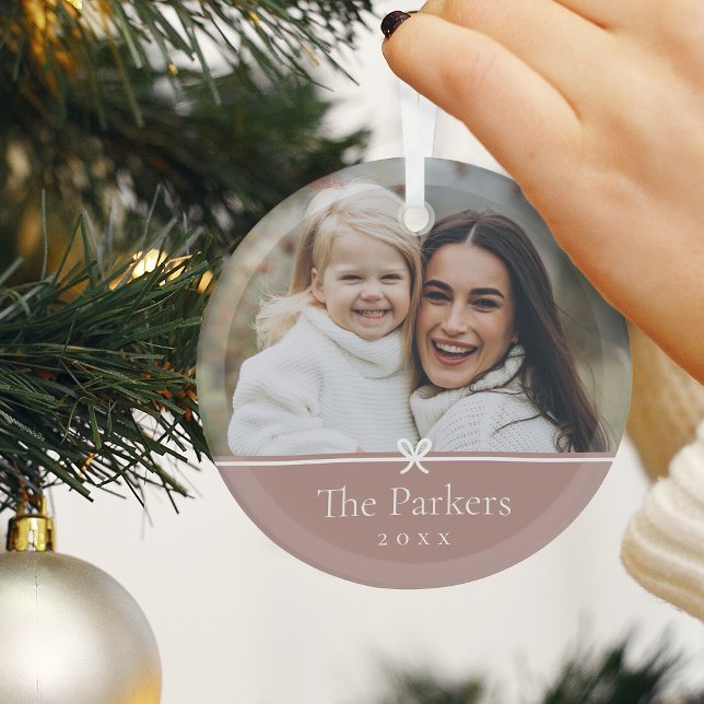 Spice | Simple Minimal Bow Photo Glass Tree Decoration (Creator Uploaded)