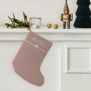 Spice   Simple Minimalist Bow Personalized Small Christmas Stocking