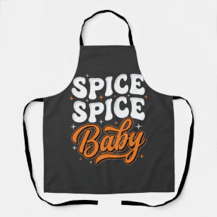Spice Spice Baby Halloween Retro Typography Design Apron