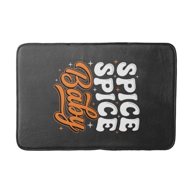 Spice Spice Baby Halloween Retro Typography Design Bath Mat (Front)