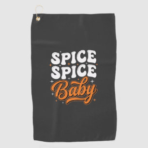 Spice Spice Baby Halloween Retro Typography Design Golf Towel
