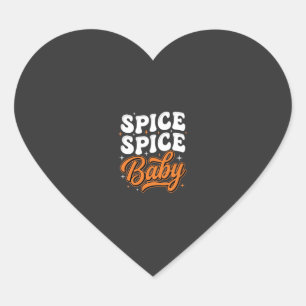 Spice Spice Baby Halloween Retro Typography Design Heart Sticker