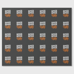 Spice Spice Baby Halloween Retro Typography Design Wrapping Paper