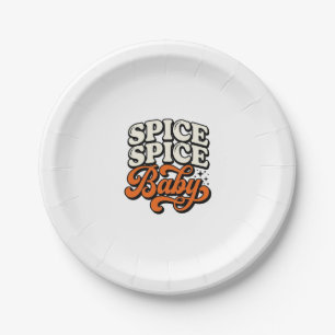 Spice Spice Baby Vintage Retro Typography Shirt De Paper Plate