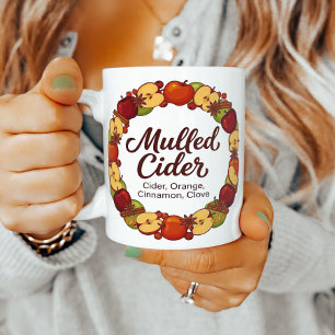 Spiced Cider Wreath Holiday Drink Recipe Coffee Mug