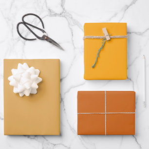 Spiced Citrus Sunray Orange Shades 3 Tones Wrapping Paper Sheet