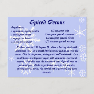 Spiced Pecans Recipe Post Card