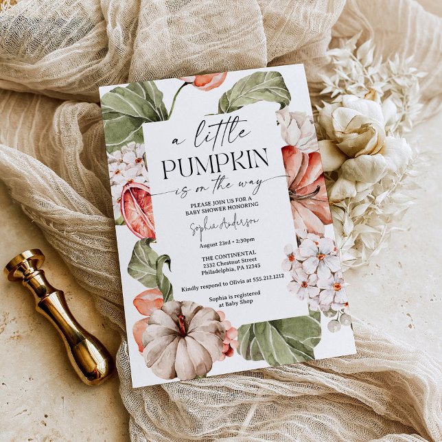 Spiced Pumpkin A Little Pumpkin Baby Shower  Invitation (Creator Uploaded)