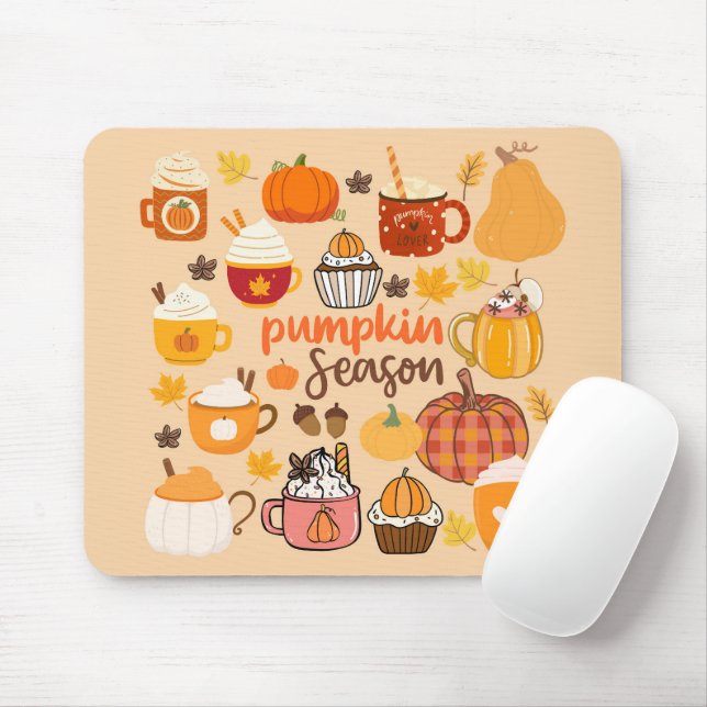 Spiced Pumpkin Season Mouse Mat (With Mouse)