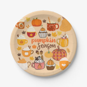 Spiced Pumpkin Season Paper Plate
