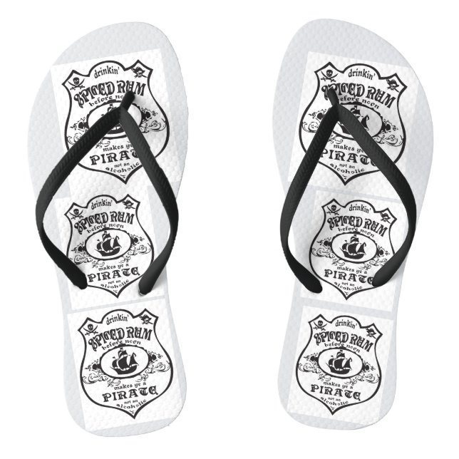 Spiced Rum Pirate Drink Thunder_Cove  Flip Flops (Footbed)