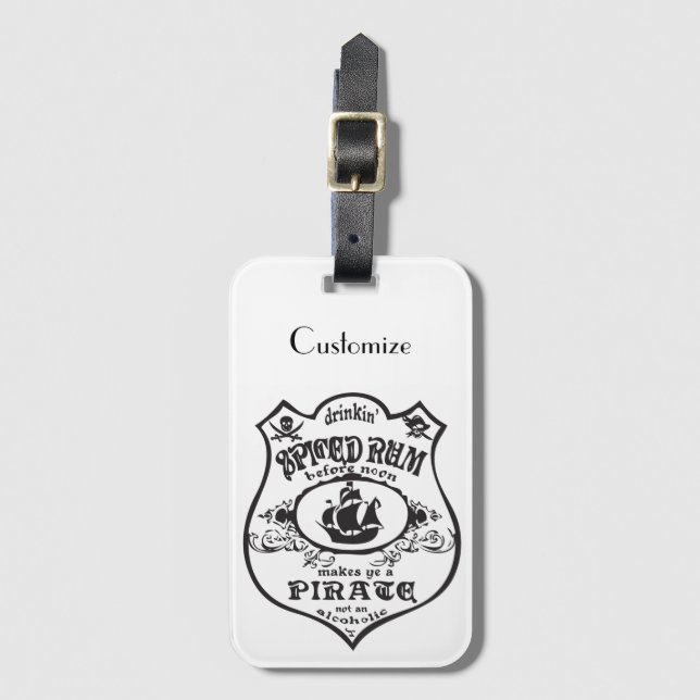 Spiced Rum Pirate Drink Thunder_Cove Luggage Tag (Front Vertical)