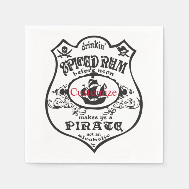 Spiced Rum Pirate Drink Thunder_Cove Napkin (Front)