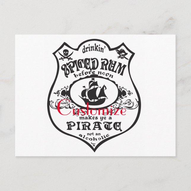 Spiced Rum Pirate Drink Thunder_Cove  Postcard (Front)
