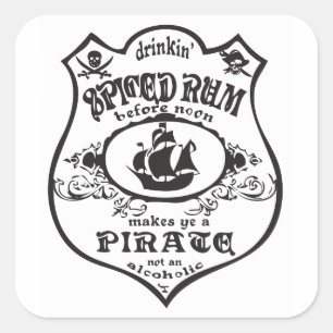 Spiced Rum Pirate Drink Thunder_Cove Square Sticker
