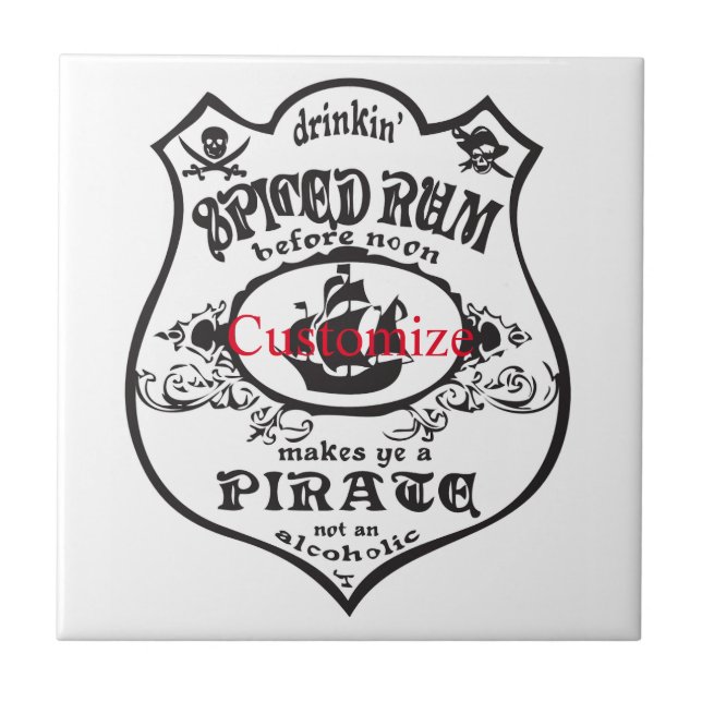 Spiced Rum Pirate Drink Thunder_Cove Tile (Front)