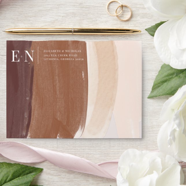 Spiced Terracotta | Pre-Addressed Photo Lined Enve Envelope (Wedding)