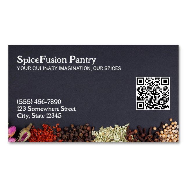 Spices Chef Custom QR Magnetic Business Card (Front)