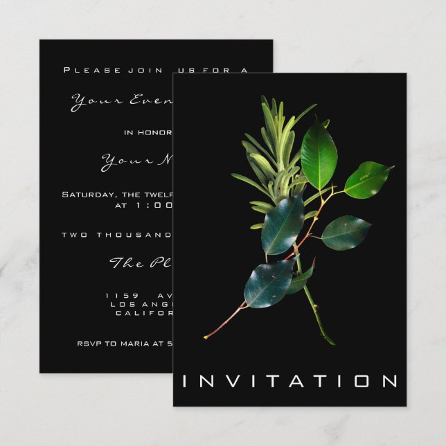 Spices Italian Chef Dinner Hause Rosmarino Lauro Invitation (Front/Back)