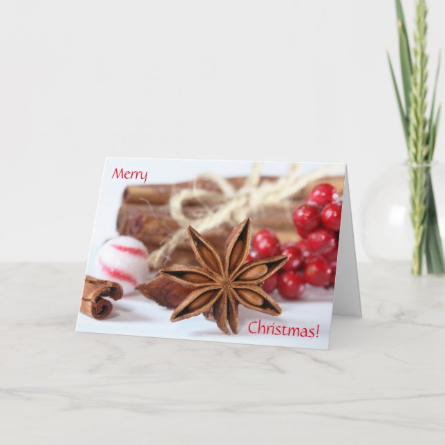 Spices Merry Christmas Greeting Card (Front)