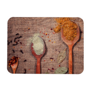 Spices on spoons magnet