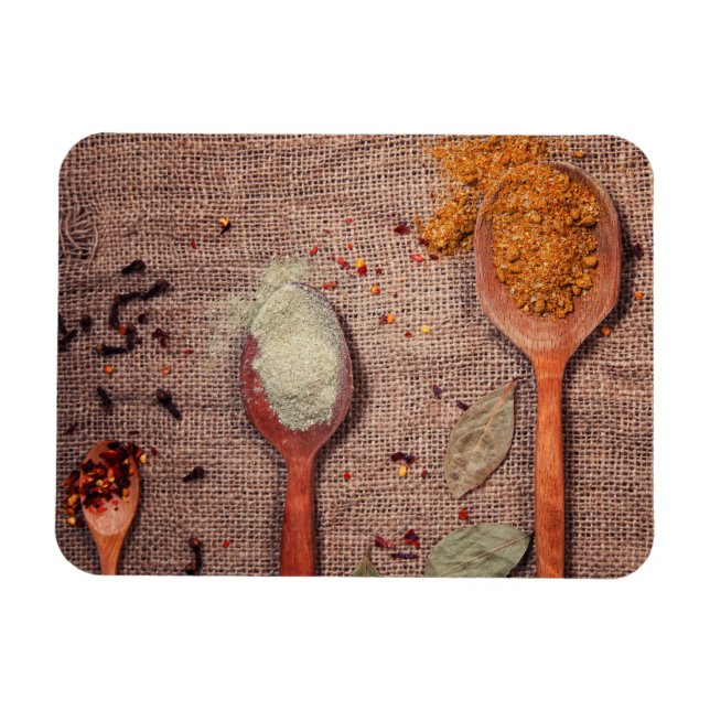 Spices on spoons magnet (Horizontal)