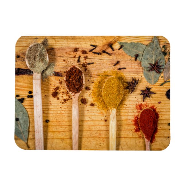 Spices on spoons magnet (Horizontal)