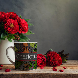 Spices pattern custom name grey coffee mug