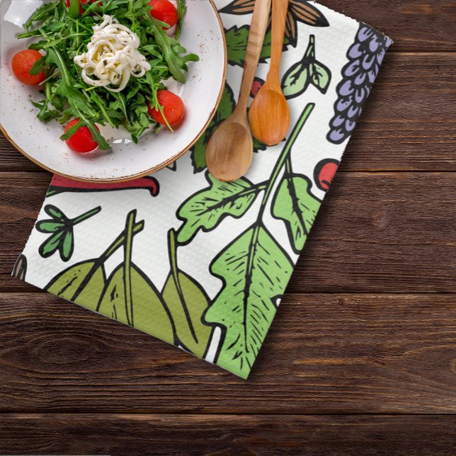 Spices pattern custom name white tea towel (Creator Uploaded)