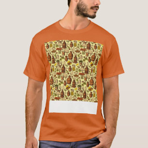 Spices Seamless Pattern Seasoning Herbs Jar India T-Shirt