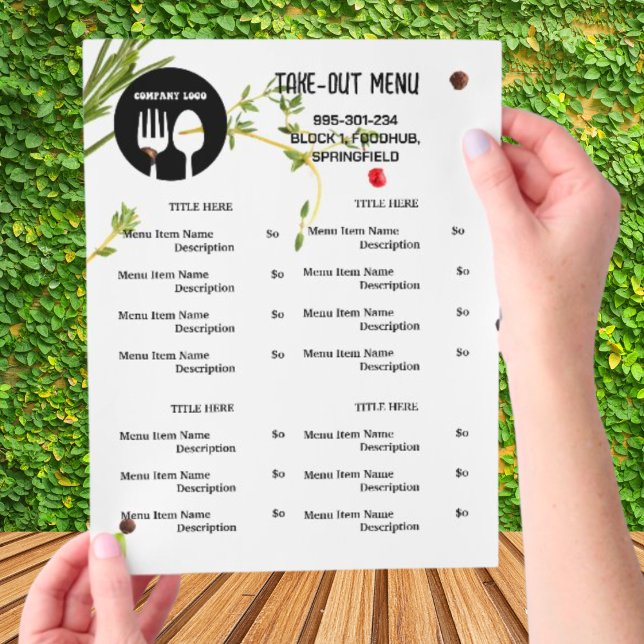 Spices Theme Restaurant Take Out Menu with QR Code (Creator Uploaded)