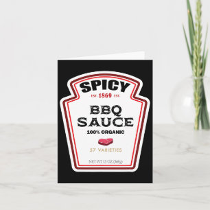 Spicy Bbq Sauce Bottle Label Funny Halloween Costu Card