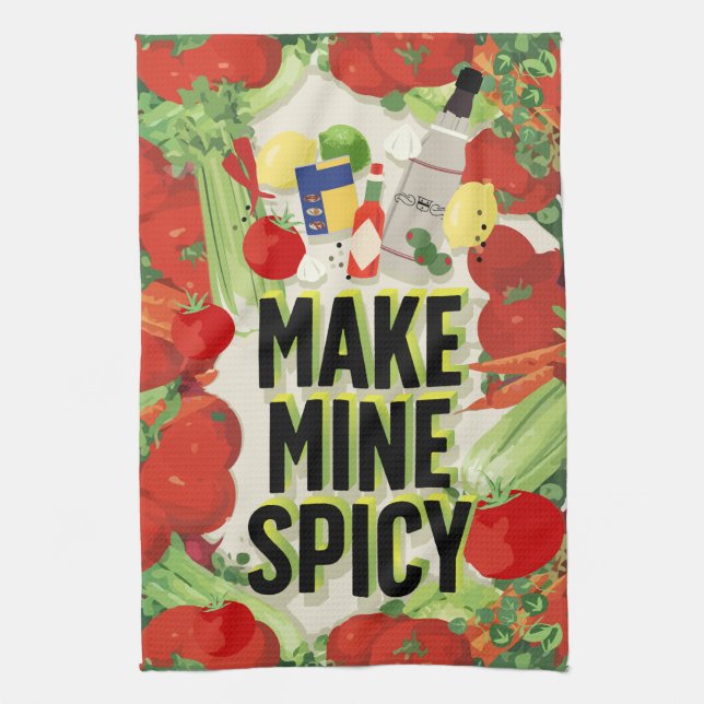 Spicy Bloody Mary Kitchen Towel (Vertical)