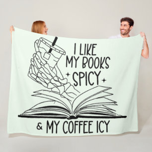 Spicy Books and Icy Coffee Fleece Blanket