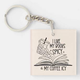 Spicy Books & Icy Coffee Key Ring