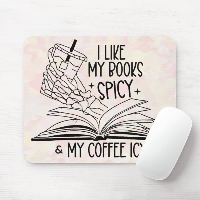 Spicy Books & Icy Coffee Mouse Mat (With Mouse)