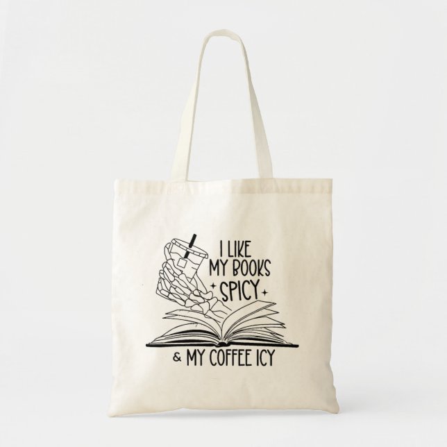 Spicy Books & Icy Coffee Tote Bag (Front)