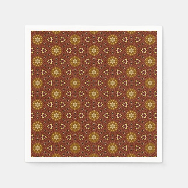 Spicy Brown Yellow Masala Pattern Napkin (Front)