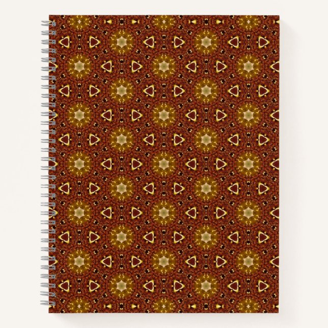 Spicy Brown Yellow Masala Pattern Notebook (Front)